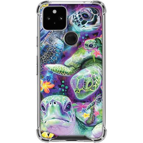Rainbow Sea Turtles by Sheena Pike Pixel Cases